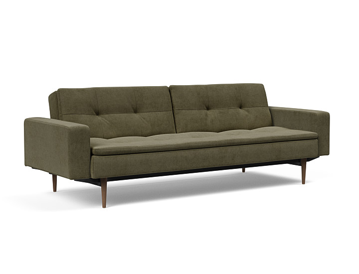 Innovation -  Dublexo Sovesofa med polstret armlæn - Liggemål 115x210 cm-316-Mørke