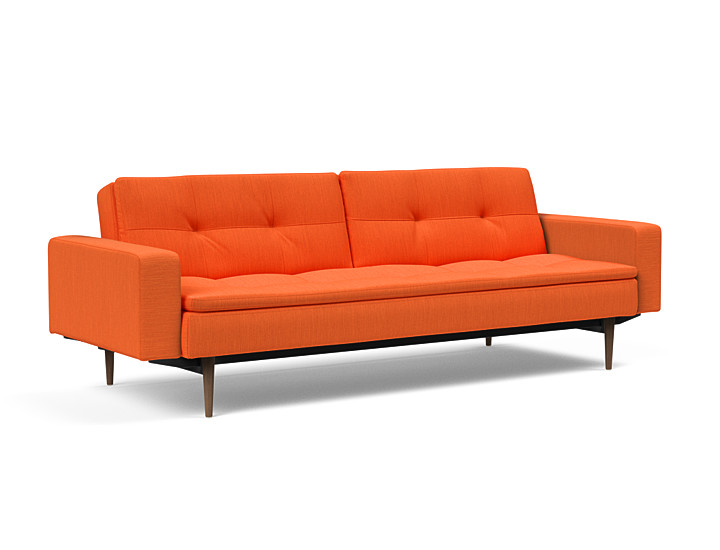 Innovation -  Dublexo Sovesofa med polstret armlæn - Liggemål 115x210 cm-510 -Mørke