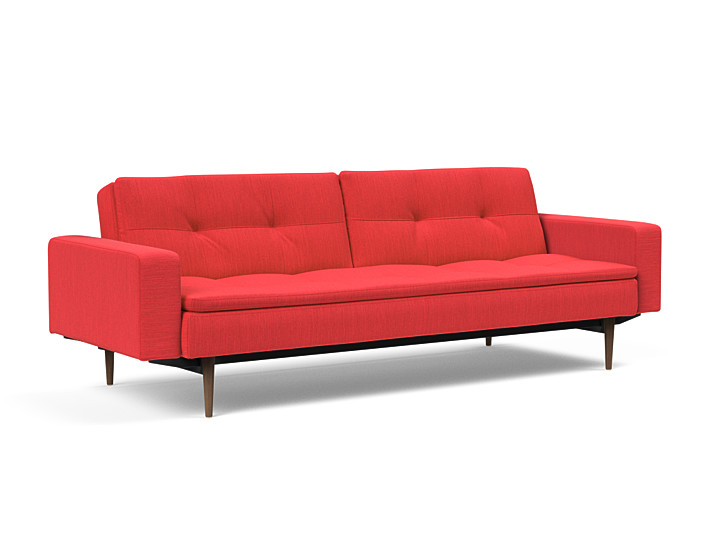 Innovation -  Dublexo Sovesofa med polstret armlæn - Liggemål 115x210 cm-512-Mørke