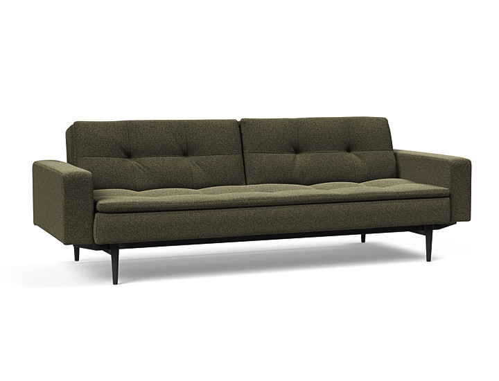 Innovation -  Dublexo Sovesofa med polstret armlæn - Liggemål 115x210 cm-535-Sort