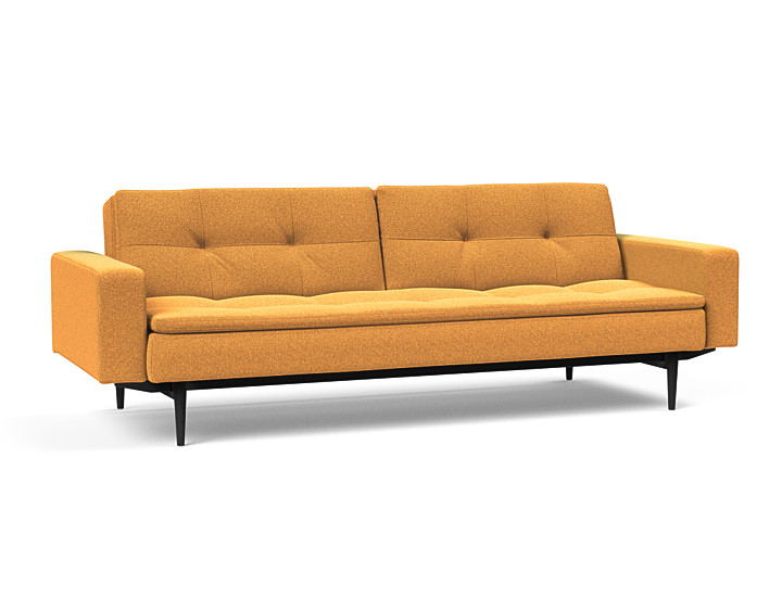 Innovation -  Dublexo Sovesofa med polstret armlæn - Liggemål 115x210 cm-536-Sort