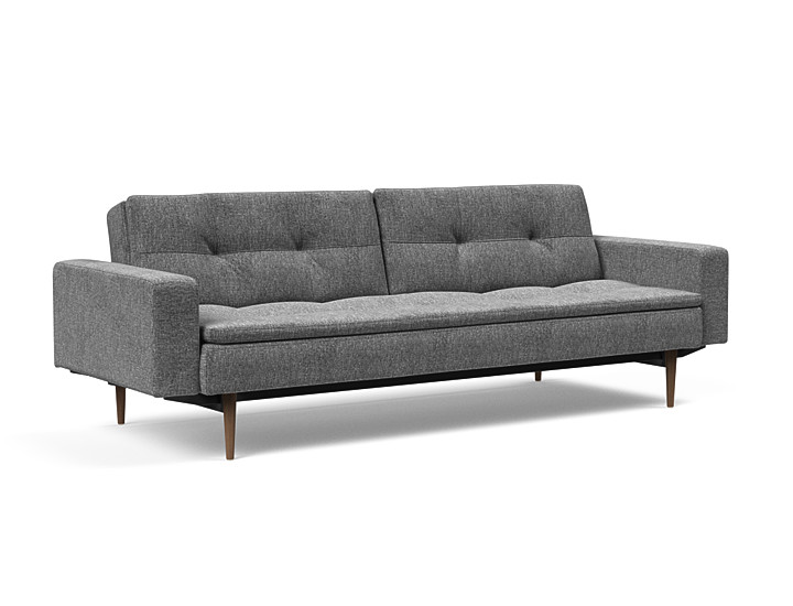 Innovation - Dublexo Sovesofa med polstret armlæn - Liggemål 115x210 cm-563 -Mørke