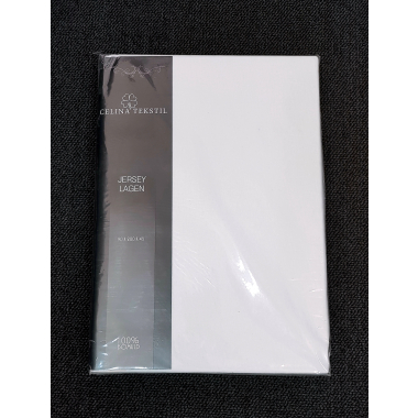 Jersey stræklagen Hvid 90x200 x 45 cm - 100% bomuld -  Begrænset antal - Jersey/stræklagen