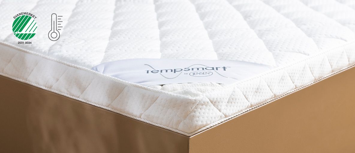 Jensen –  TempSmart latex topmadras – En topmadras med et termoreguleringssystem – Svanemærket