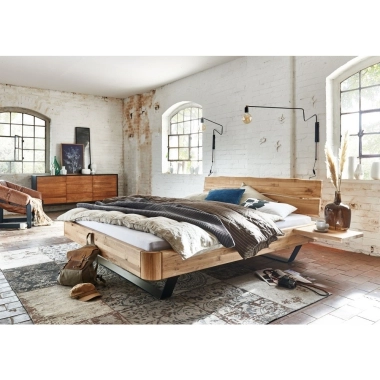 Tjørnbo seng nr. 8 med metalben i massiv eg | Easy Sleep model - Sengeramme B: 200 CM