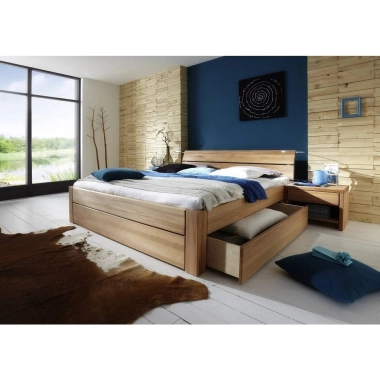 Easy Sleep skuffeseng Nr2 - 180x210 cm - Massiv Egetræ / Kernebøg - Sengeramme B: 180 CM