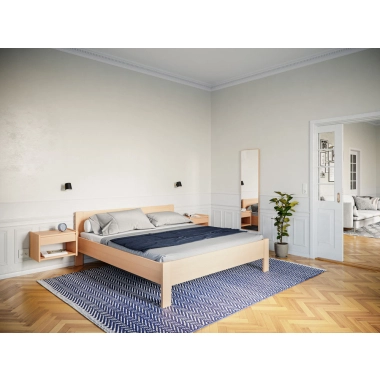 Kaagaard sengeramme med elevationsbund og madras - 100x200 cm - Bøg -