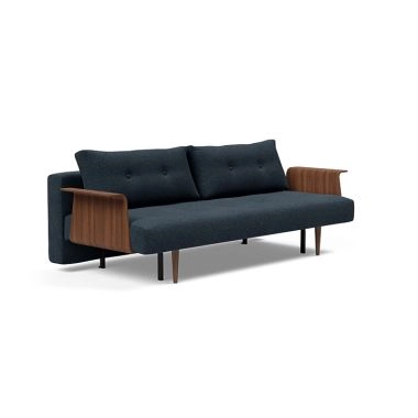 INNOVATION Recast Dark Stylletto m/lakeret valnød arm 140x200 cm - farve 515 eller 536 - Sovesofaer